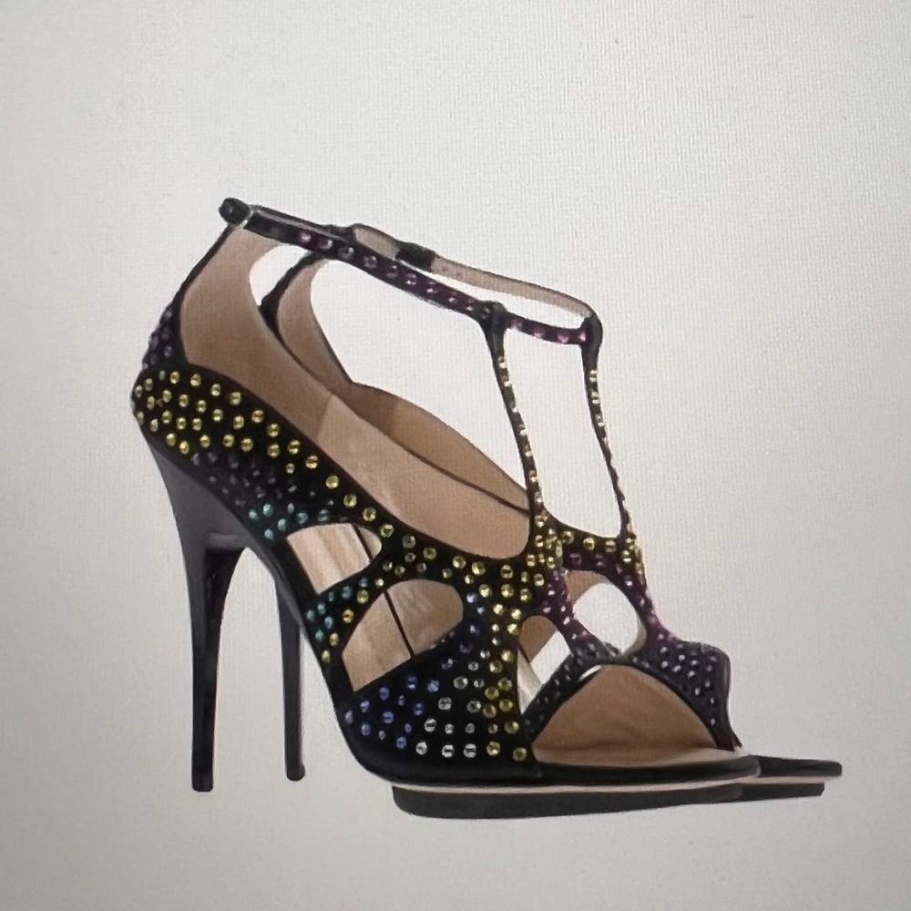 Never worn Giuseppe Zanotti Multi Black, Blue, Yellow, Pink Sandals - Picture 7 of 9